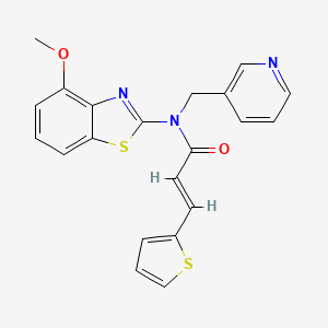 molecular formula C21H17N3O2S2 B2516729 (E)-N-(4-甲氧基苯并[d]噻唑-2-基)-N-(吡啶-3-基甲基)-3-(噻吩-2-基)丙烯酰胺 CAS No. 895004-63-4