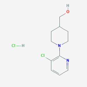 molecular formula C11H16Cl2N2O B2516735 (1-(3-Chloropyridin-2-yl)piperidin-4-yl)methanol hydrochloride CAS No. 2034456-77-2