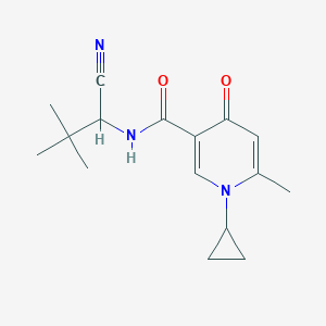 molecular formula C16H21N3O2 B2516736 N-(1-Cyano-2,2-dimethylpropyl)-1-cyclopropyl-6-methyl-4-oxopyridine-3-carboxamide CAS No. 2177130-41-3