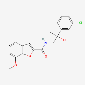 molecular formula C20H20ClNO4 B2516748 N-(2-(3-chlorophenyl)-2-methoxypropyl)-7-methoxybenzofuran-2-carboxamide CAS No. 1795196-83-6