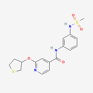 molecular formula C17H19N3O4S2 B2516752 N-(3-(methylsulfonamido)phenyl)-2-((tetrahydrothiophen-3-yl)oxy)isonicotinamide CAS No. 2034389-19-8