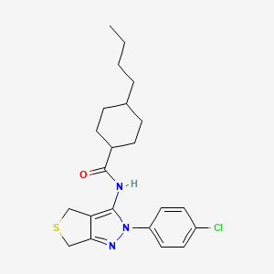 molecular formula C22H28ClN3OS B2516759 4-butyl-N-(2-(4-chlorophenyl)-4,6-dihydro-2H-thieno[3,4-c]pyrazol-3-yl)cyclohexanecarboxamide CAS No. 450341-22-7