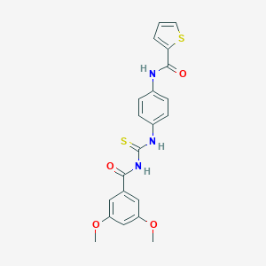 molecular formula C21H19N3O4S2 B251676 N-[4-({[(3,5-dimethoxybenzoyl)amino]carbothioyl}amino)phenyl]-2-thiophenecarboxamide 