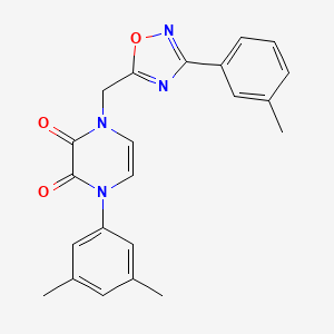 molecular formula C22H20N4O3 B2516764 1-(3,5-Dimethylphenyl)-4-{[3-(3-methylphenyl)-1,2,4-oxadiazol-5-yl]methyl}-1,4-dihydro-2,3-pyrazinedione CAS No. 1251692-42-8