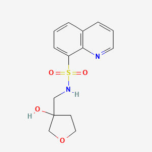 molecular formula C14H16N2O4S B2516769 N-((3-羟基四氢呋喃-3-基)甲基)喹啉-8-磺酰胺 CAS No. 2034202-27-0