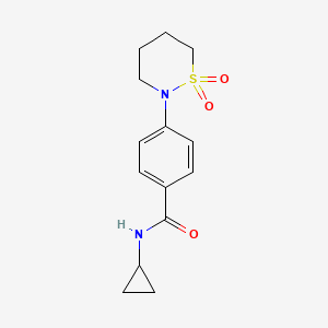 molecular formula C14H18N2O3S B2516778 N-cyclopropyl-4-(1,1-dioxido-1,2-thiazinan-2-yl)benzamide CAS No. 941956-71-4