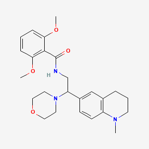 molecular formula C25H33N3O4 B2516792 2,6-二甲氧基-N-(2-(1-甲基-1,2,3,4-四氢喹啉-6-基)-2-吗啉乙基)苯甲酰胺 CAS No. 921895-70-7