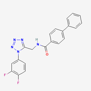 molecular formula C21H15F2N5O B2516796 N-((1-(3,4-difluorophenyl)-1H-tetrazol-5-yl)methyl)-[1,1'-biphenyl]-4-carboxamide CAS No. 941874-89-1