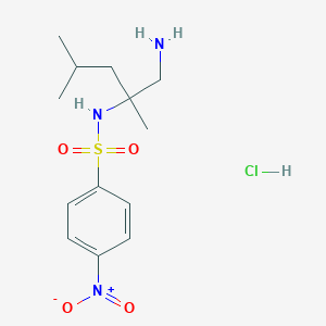 molecular formula C13H22ClN3O4S B2516802 N-(1-amino-2,4-dimethylpentan-2-yl)-4-nitrobenzene-1-sulfonamide hydrochloride CAS No. 1579172-63-6