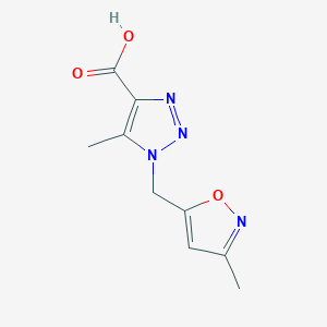 molecular formula C9H10N4O3 B2516808 5-methyl-1-[(3-methyl-1,2-oxazol-5-yl)methyl]-1H-1,2,3-triazole-4-carboxylic acid CAS No. 1248957-71-2