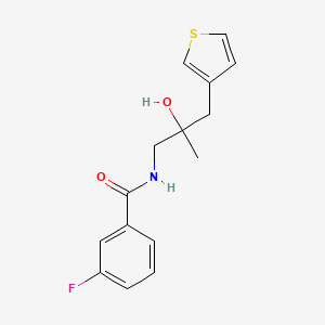 molecular formula C15H16FNO2S B2516809 3-fluoro-N-{2-hydroxy-2-[(thiophen-3-yl)methyl]propyl}benzamide CAS No. 2097893-64-4
