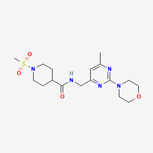 molecular formula C17H27N5O4S B2516813 N-((6-甲基-2-吗啉代嘧啶-4-基)甲基)-1-(甲磺酰基)哌啶-4-甲酰胺 CAS No. 1797973-28-4