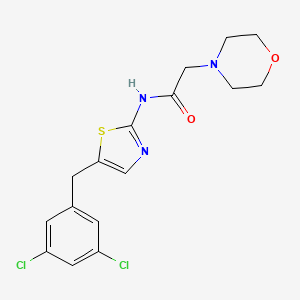 molecular formula C16H17Cl2N3O2S B2516816 N-[5-(3,5-dichlorobenzyl)-1,3-thiazol-2-yl]-2-(morpholin-4-yl)acetamide CAS No. 854004-69-6