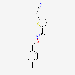 molecular formula C16H16N2OS B2516839 2-(5-{[(4-甲基苄基)氧基]乙亚胺基}-2-噻吩基)丙腈 CAS No. 478261-06-2
