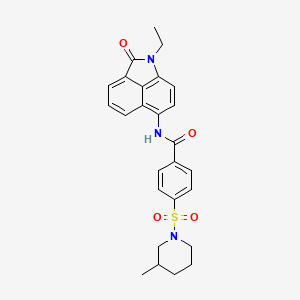 molecular formula C26H27N3O4S B2516841 N-(1-乙基-2-氧代-1,2-二氢苯并[cd]吲哚-6-基)-4-((3-甲基哌啶-1-基)磺酰)苯甲酰胺 CAS No. 683762-42-7