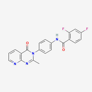 molecular formula C21H14F2N4O2 B2516845 2,4-difluoro-N-[4-(2-methyl-4-oxopyrido[2,3-d]pyrimidin-3-yl)phenyl]benzamide CAS No. 921866-41-3