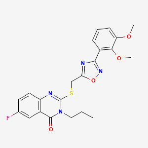 2-(((3-(2,3-dimethoxyphenyl)-1,2,4-oxadiazol-5-yl)methyl)thio)-6-fluoro-3-propylquinazolin-4(3H)-one
