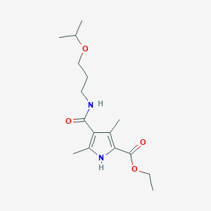 molecular formula C16H26N2O4 B2516856 ethyl 4-((3-isopropoxypropyl)carbamoyl)-3,5-dimethyl-1H-pyrrole-2-carboxylate CAS No. 847412-33-3