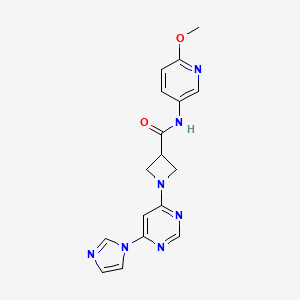 molecular formula C17H17N7O2 B2516862 1-(6-(1H-咪唑-1-基)嘧啶-4-基)-N-(6-甲氧基吡啶-3-基)氮杂环丁烷-3-甲酰胺 CAS No. 2034366-61-3