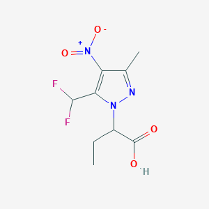 2-[5-(Difluoromethyl)-3-methyl-4-nitropyrazol-1-yl]butanoic acid