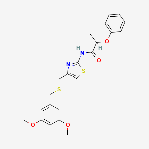 N-(4-(((3,5-dimethoxybenzyl)thio)methyl)thiazol-2-yl)-2-phenoxypropanamide