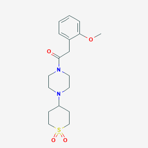 molecular formula C18H26N2O4S B2516868 1-(4-(1,1-二氧化四氢-2H-噻吡喃-4-基)哌嗪-1-基)-2-(2-甲氧苯基)乙酮 CAS No. 1904186-93-1