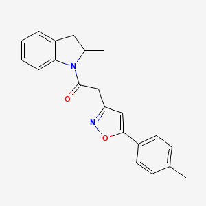 molecular formula C21H20N2O2 B2516870 1-(2-甲基吲哚-1-基)-2-(5-(对甲苯基)异恶唑-3-基)乙酮 CAS No. 952975-65-4