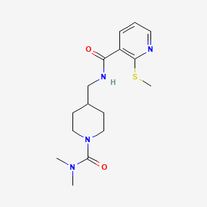 molecular formula C16H24N4O2S B2516872 N-{[1-(dimethylcarbamoyl)piperidin-4-yl]methyl}-2-(methylsulfanyl)pyridine-3-carboxamide CAS No. 2097918-76-6