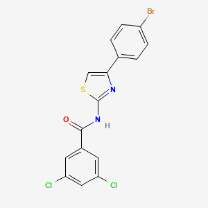 molecular formula C16H9BrCl2N2OS B2516876 N-[4-(4-bromophenyl)-1,3-thiazol-2-yl]-3,5-dichlorobenzamide CAS No. 300569-20-4