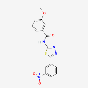 molecular formula C16H12N4O4S B2516880 3-methoxy-N-[5-(3-nitrophenyl)-1,3,4-thiadiazol-2-yl]benzamide CAS No. 391226-73-6