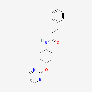 3-phenyl-N-((1r,4r)-4-(pyrimidin-2-yloxy)cyclohexyl)propanamide