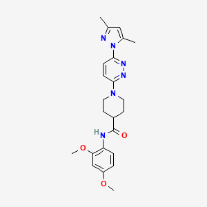 molecular formula C23H28N6O3 B2516882 N-(2,4-二甲氧基苯基)-1-(6-(3,5-二甲基-1H-吡唑-1-基)哒嗪-3-基)哌啶-4-甲酰胺 CAS No. 1706250-67-0