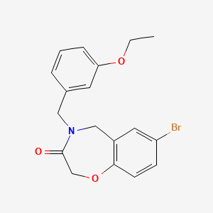 molecular formula C18H18BrNO3 B2516889 7-bromo-4-(3-ethoxybenzyl)-4,5-dihydro-1,4-benzoxazepin-3(2H)-one CAS No. 1326937-85-2