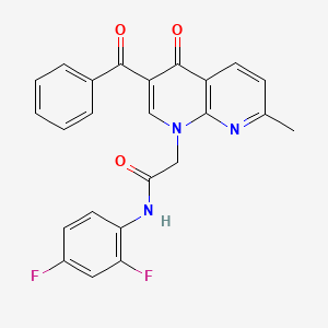 2-(3-benzoyl-7-methyl-4-oxo-1,8-naphthyridin-1(4H)-yl)-N-(2,4-difluorophenyl)acetamide