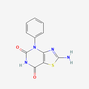 molecular formula C11H8N4O2S B2516908 2-amino-4-phenylthiazolo[4,5-d]pyrimidine-5,7(4H,6H)-dione CAS No. 717860-90-7