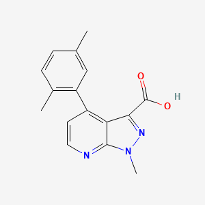 molecular formula C16H15N3O2 B2516909 4-(2,5-Dimethylphenyl)-1-methyl-1H-pyrazolo[3,4-b]pyridine-3-carboxylic acid CAS No. 1354704-98-5