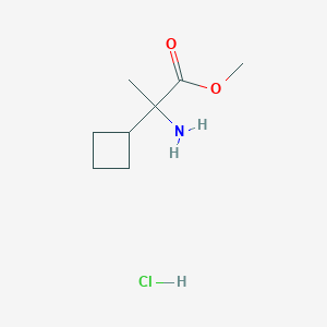 molecular formula C8H16ClNO2 B2516912 Methyl 2-amino-2-cyclobutylpropanoate;hydrochloride CAS No. 2418713-18-3