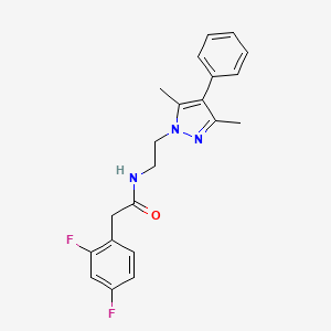 molecular formula C21H21F2N3O B2516913 2-(2,4-difluorophenyl)-N-(2-(3,5-dimethyl-4-phenyl-1H-pyrazol-1-yl)ethyl)acetamide CAS No. 2034506-30-2