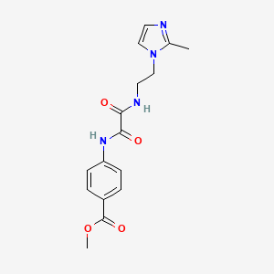 molecular formula C16H18N4O4 B2516920 methyl 4-(2-((2-(2-methyl-1H-imidazol-1-yl)ethyl)amino)-2-oxoacetamido)benzoate CAS No. 1209216-62-5