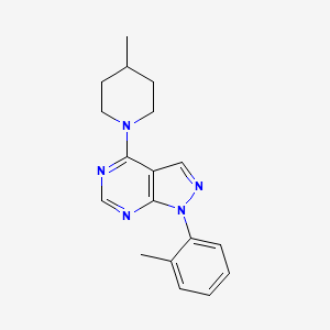 molecular formula C18H21N5 B2516935 1-(2-methylphenyl)-4-(4-methylpiperidin-1-yl)-1H-pyrazolo[3,4-d]pyrimidine CAS No. 946272-85-1