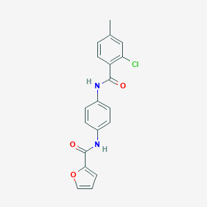 molecular formula C19H15ClN2O3 B251695 N-{4-[(2-chloro-4-methylbenzoyl)amino]phenyl}-2-furamide 