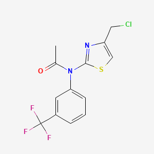 molecular formula C13H10ClF3N2OS B2516951 N-[4-(chloromethyl)-1,3-thiazol-2-yl]-N-[3-(trifluoromethyl)phenyl]acetamide CAS No. 757222-04-1