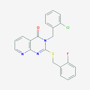 3-(2-chlorobenzyl)-2-((2-fluorobenzyl)thio)pyrido[2,3-d]pyrimidin-4(3H)-one