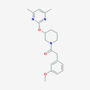 molecular formula C20H25N3O3 B2516971 1-(3-((4,6-二甲基嘧啶-2-基)氧基)哌啶-1-基)-2-(3-甲氧基苯基)乙酮 CAS No. 2097894-05-6