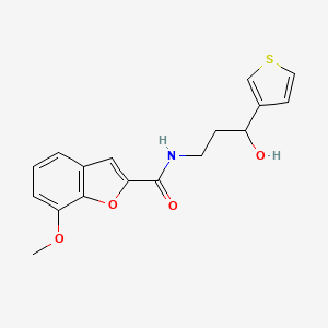 N-(3-hydroxy-3-(thiophen-3-yl)propyl)-7-methoxybenzofuran-2-carboxamide