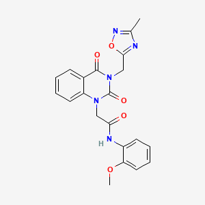 molecular formula C21H19N5O5 B2516978 N-(2-methoxyphenyl)-2-(3-((3-methyl-1,2,4-oxadiazol-5-yl)methyl)-2,4-dioxo-3,4-dihydroquinazolin-1(2H)-yl)acetamide CAS No. 941977-66-8