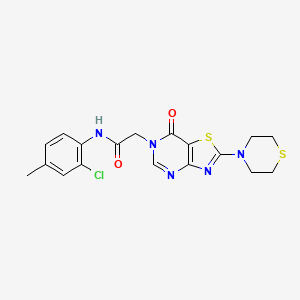 molecular formula C18H18ClN5O2S2 B2516987 N-(2-chloro-4-methylphenyl)-2-(7-oxo-2-thiomorpholinothiazolo[4,5-d]pyrimidin-6(7H)-yl)acetamide CAS No. 1223758-68-6