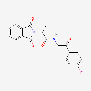 molecular formula C19H15FN2O4 B2517005 2-(1,3-dioxo-2,3-dihydro-1H-isoindol-2-yl)-N-[2-(4-fluorophenyl)-2-oxoethyl]propanamide CAS No. 1796925-39-7
