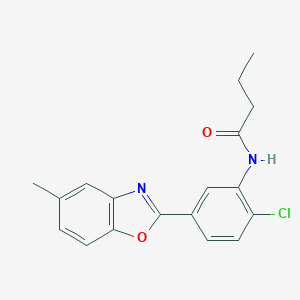 molecular formula C18H17ClN2O2 B251701 N-[2-chloro-5-(5-methyl-1,3-benzoxazol-2-yl)phenyl]butanamide 