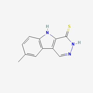 molecular formula C11H9N3S B2517010 8-methyl-5H-pyridazino[4,5-b]indole-4-thiol CAS No. 950094-55-0